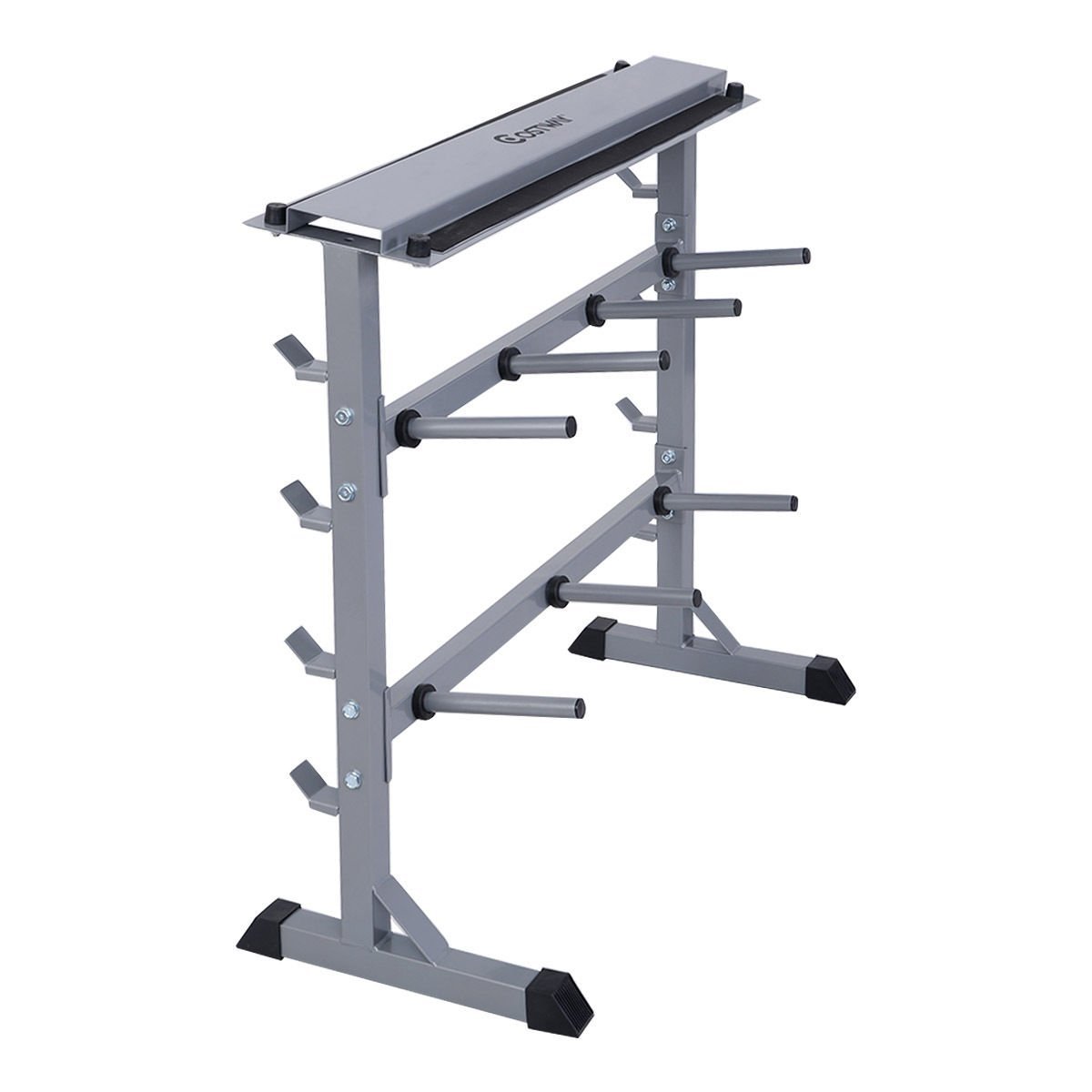 Giantex 2 Tier 40" Barbell Dumbbell Rack Weights Storage Stand Image